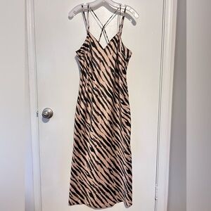 Tan and Black Spaghetti Strap Maxi Slip Dress
